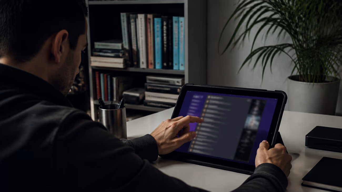 person accessing Hidden Wiki on a tablet